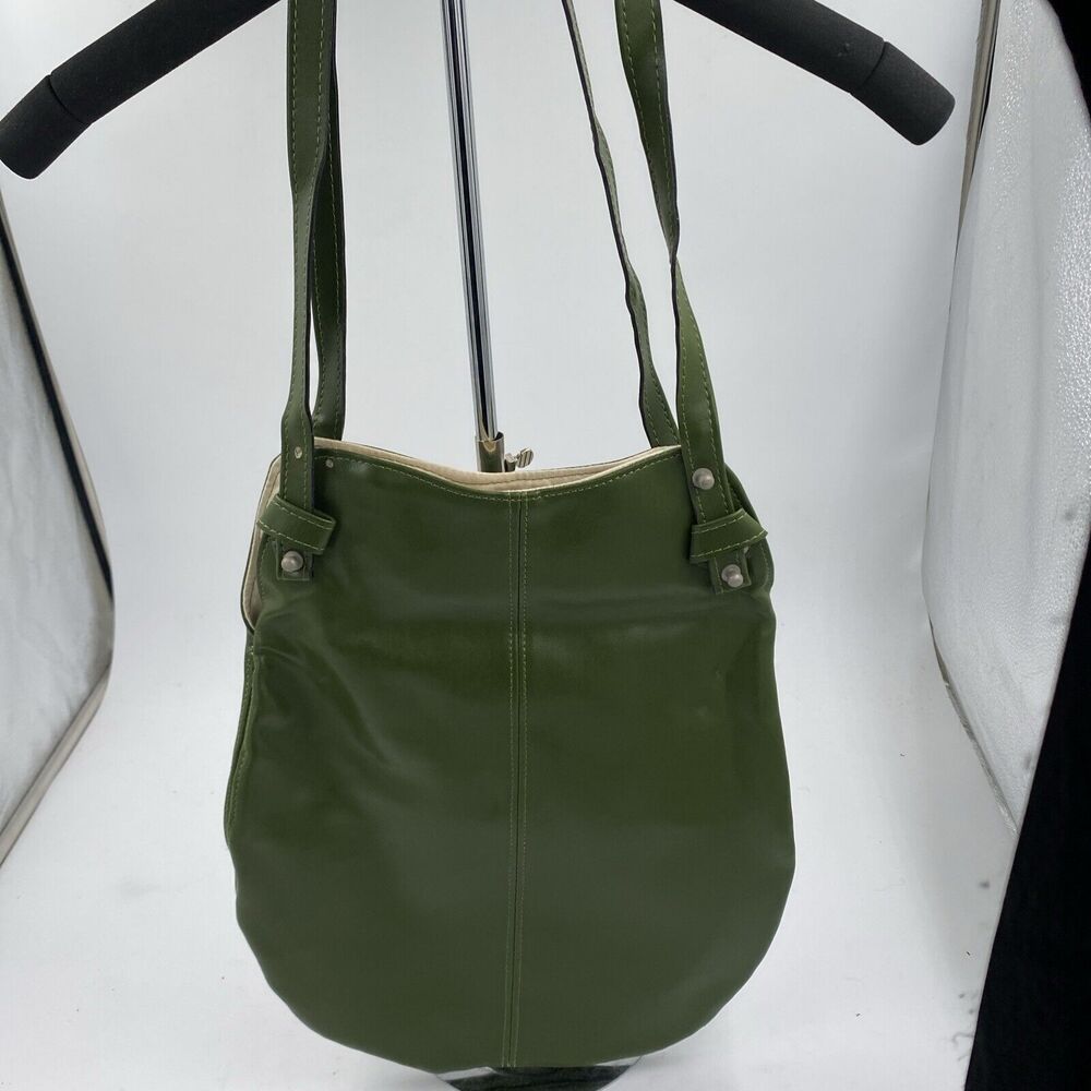 Rafeal Adon Leather Shoulder Bag Olive Green Saddle Bag Boho Minimalist - Picture 6 of 11